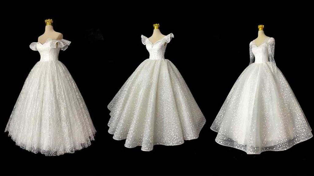 طرح‌های مختلف انواع لباس عروس ایرانی | لباس عروسی مجلل و باشکوه با دامنی پف دار