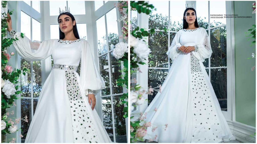 مدل لباس عروس آستین دار ایرانی