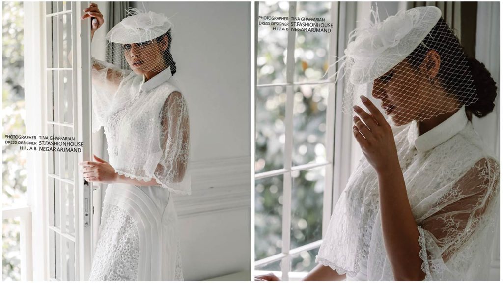 کلاه عروس ایرانی | لباس مجلسی با کلاه فرانسوی