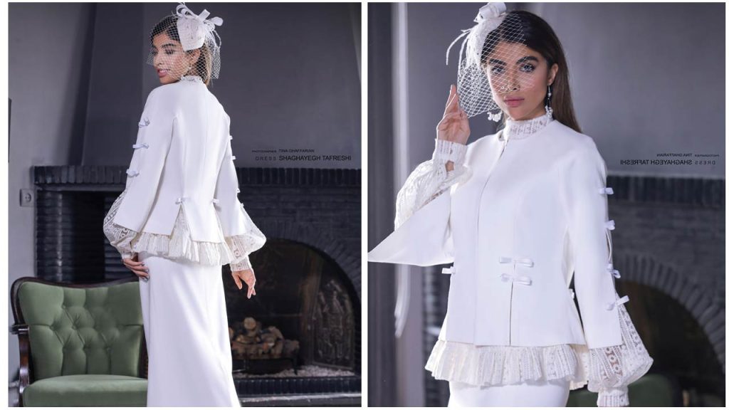 مدل لباس خواستگاری در مزون شقایق تفرشی | مزون لباس خواستگاری ایرانی